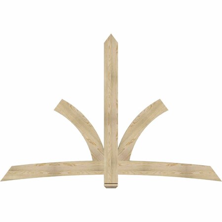 Ekena Millwork Davenport Rough Sawn Timber Gable Bracket, Douglas Fir, 96"W x 64"H x 2"D x 6"F, 16/12 Pitch GBW096X64X0206DAV00RDF